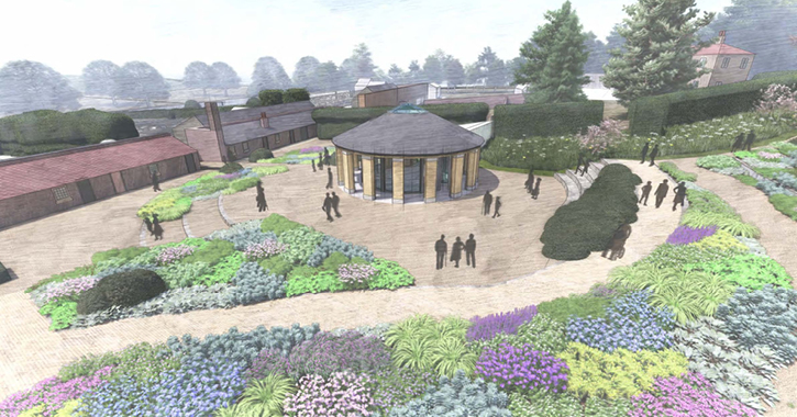 CGI image of walled garden development at Raby Castle